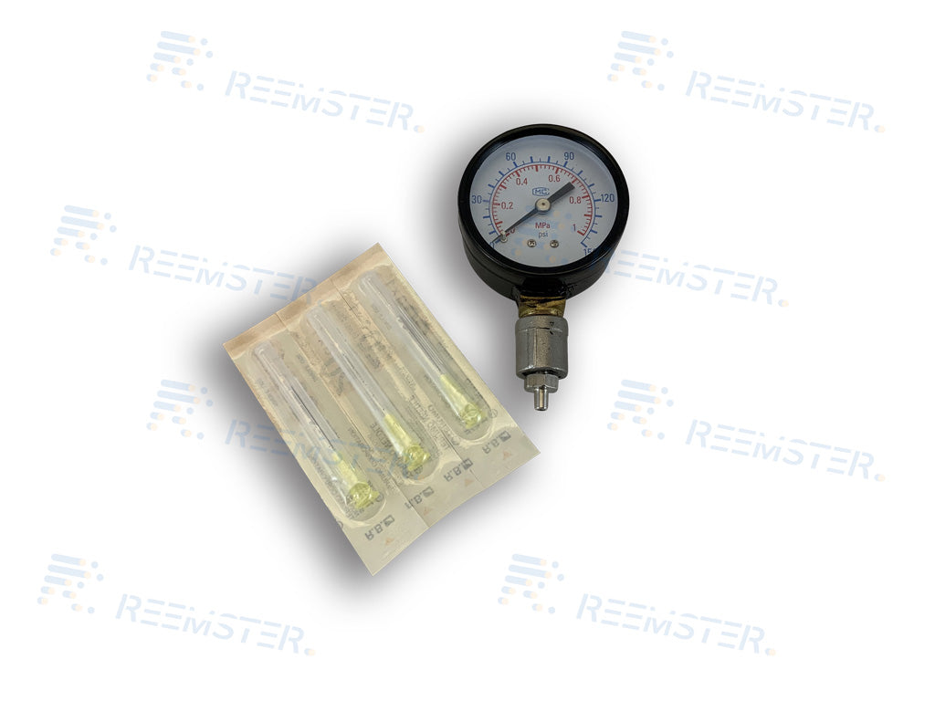 PanBlast Hypodermische Drukmeter met 3 naalden ernaast