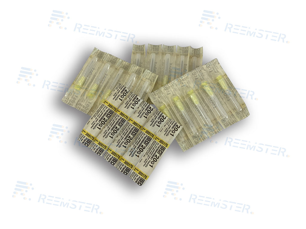 4 sets van 5 Panblast injectienaalden voor de hypodermische drukmeter