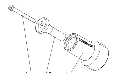 Schematische illustratie van de Contracor PTC-360 Interne Pijpenstraler met genummerde onderdelen voor duidelijke identificatie.
