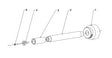 Schematische illustratie van de Contracor PTC-360L Interne Pijpenstraler met genummerde onderdelen voor duidelijke identificatie.