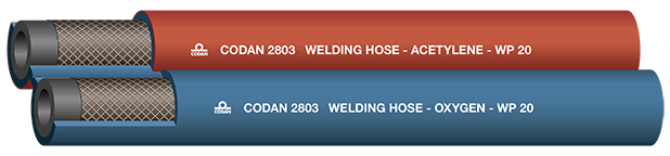 De Codan 2803 Twinline met zijn rode en blauwe slang